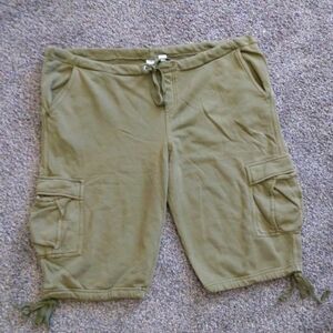 Lucky Brand 90s Y2K Knitwear Cotton Cargo Shorts Green Rare XL